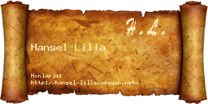 Hansel Lilla névjegykártya